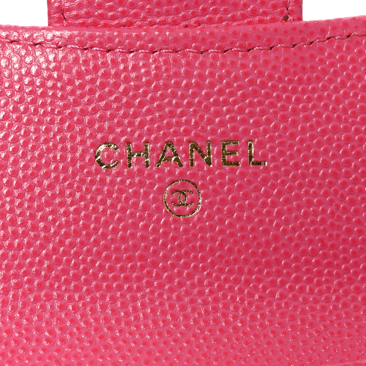 Caviar Quilted Flap Card Holder Wallet Pink