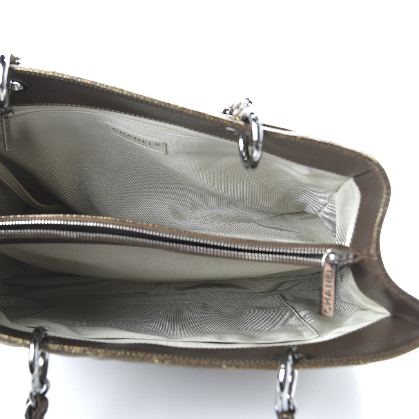 Metallic Caviar Quilted Grand Shopping Tote GST Bronze