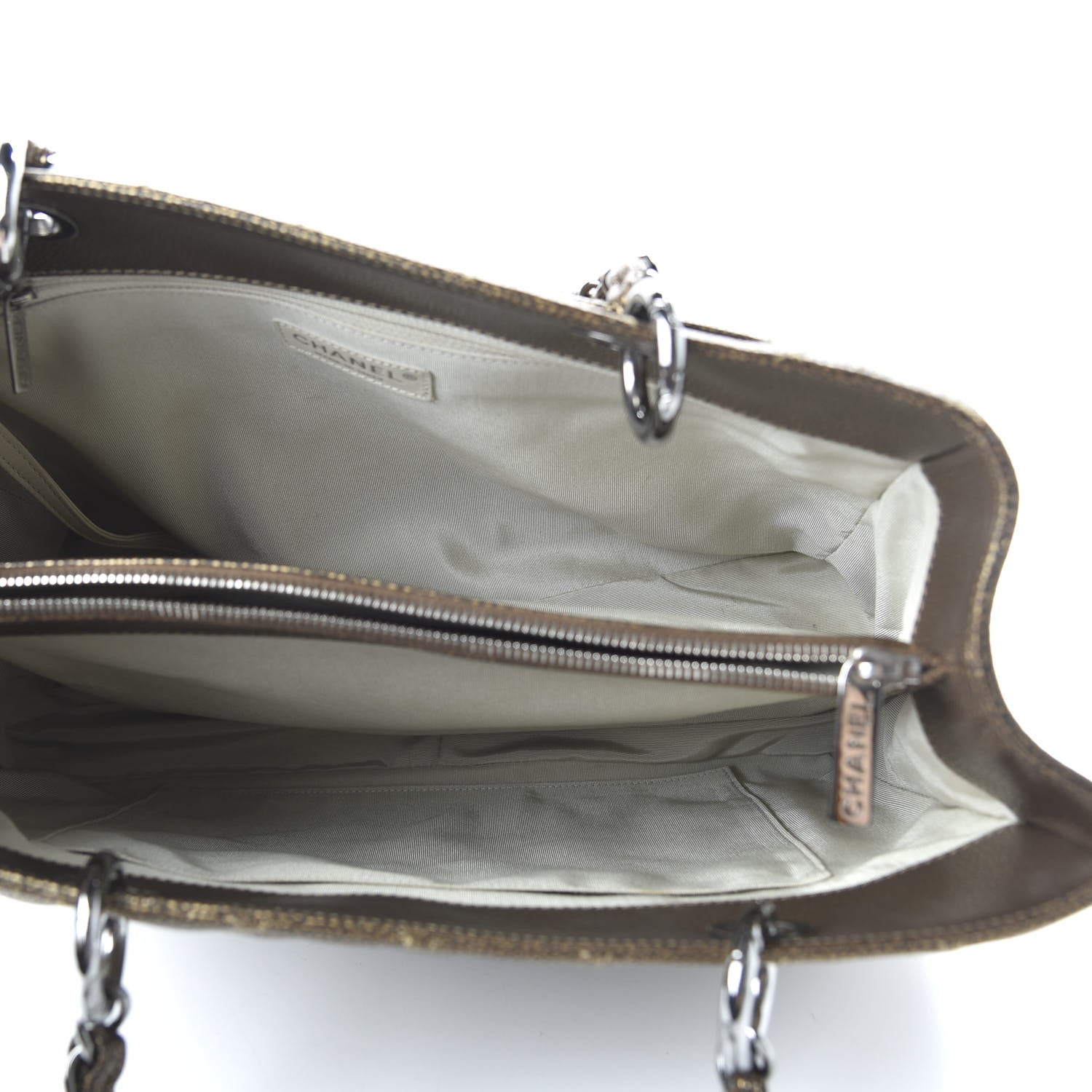 Chanel Metallic Caviar Quilted Grand Shopping Tote GST Bronze 5 of 10