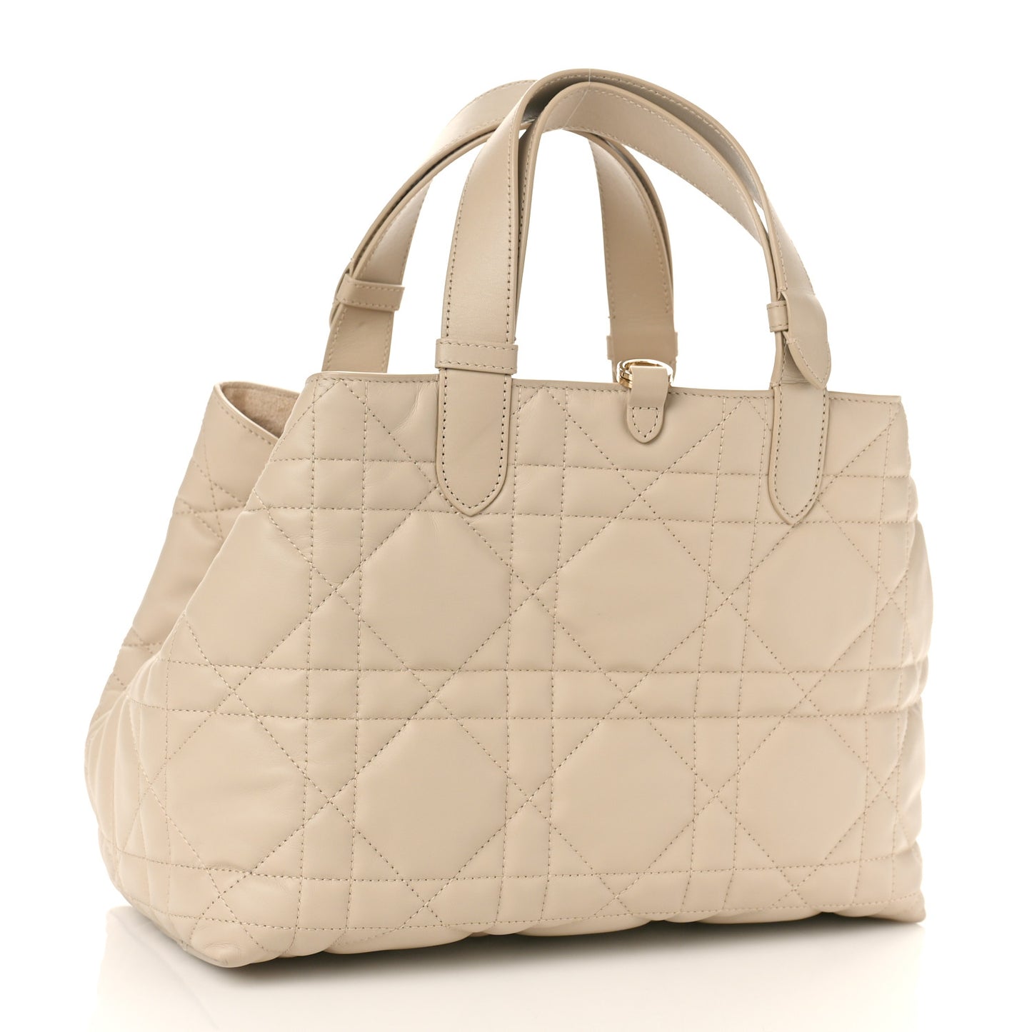 Calfskin Macrocannage Medium Toujour Powder Beige