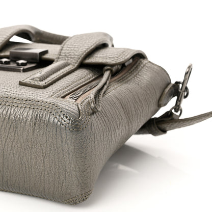 3.1 Phillip Lim Metallic Textured Calfskin Mini Pashli Satchel Pewter 9 of 9