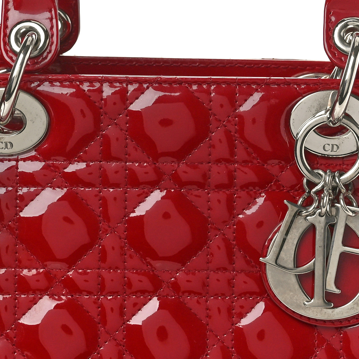 Patent Cannage Medium Lady Dior Burgundy Red