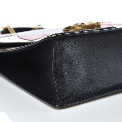 Gucci GG Supreme Monogram Goatskin Pearl Embroidered Medium Fox Broche Top Handle Bag Beige Ebony Black Hibiscus Red Mystic White 8 of 15