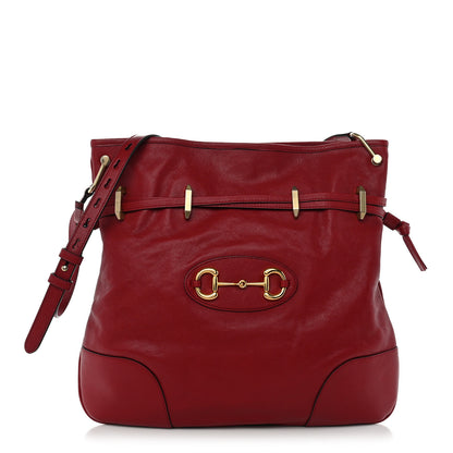 Gucci Sakai Be Green Calfskin Horsebit 1955 Cinch Top Messenger Bag New Cherry Red 1 of 10