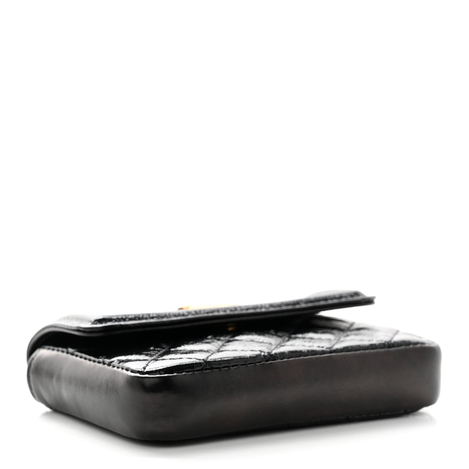 Chanel Shiny Aged Calfskin Quilted Waist Belt Bag Black 4 of 9
