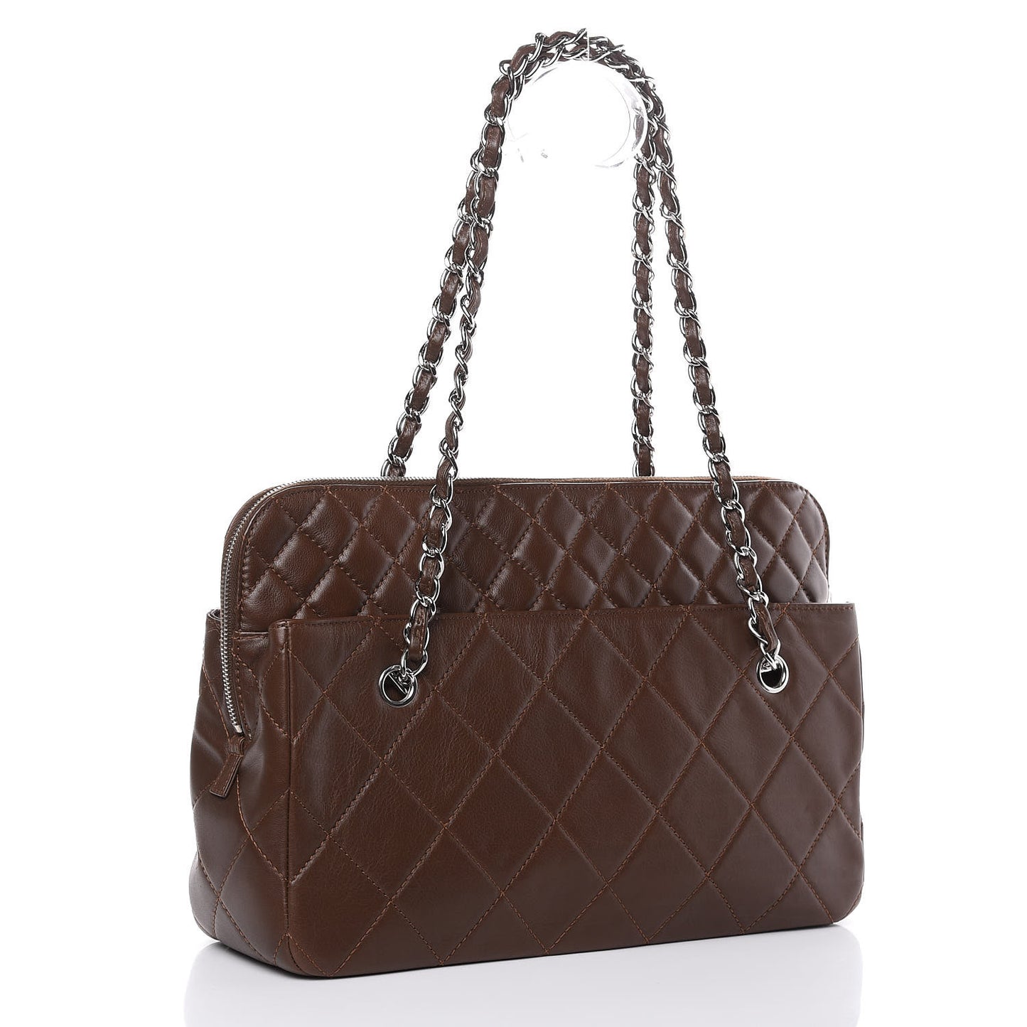Calfskin Quilted In the Business Tote Brown