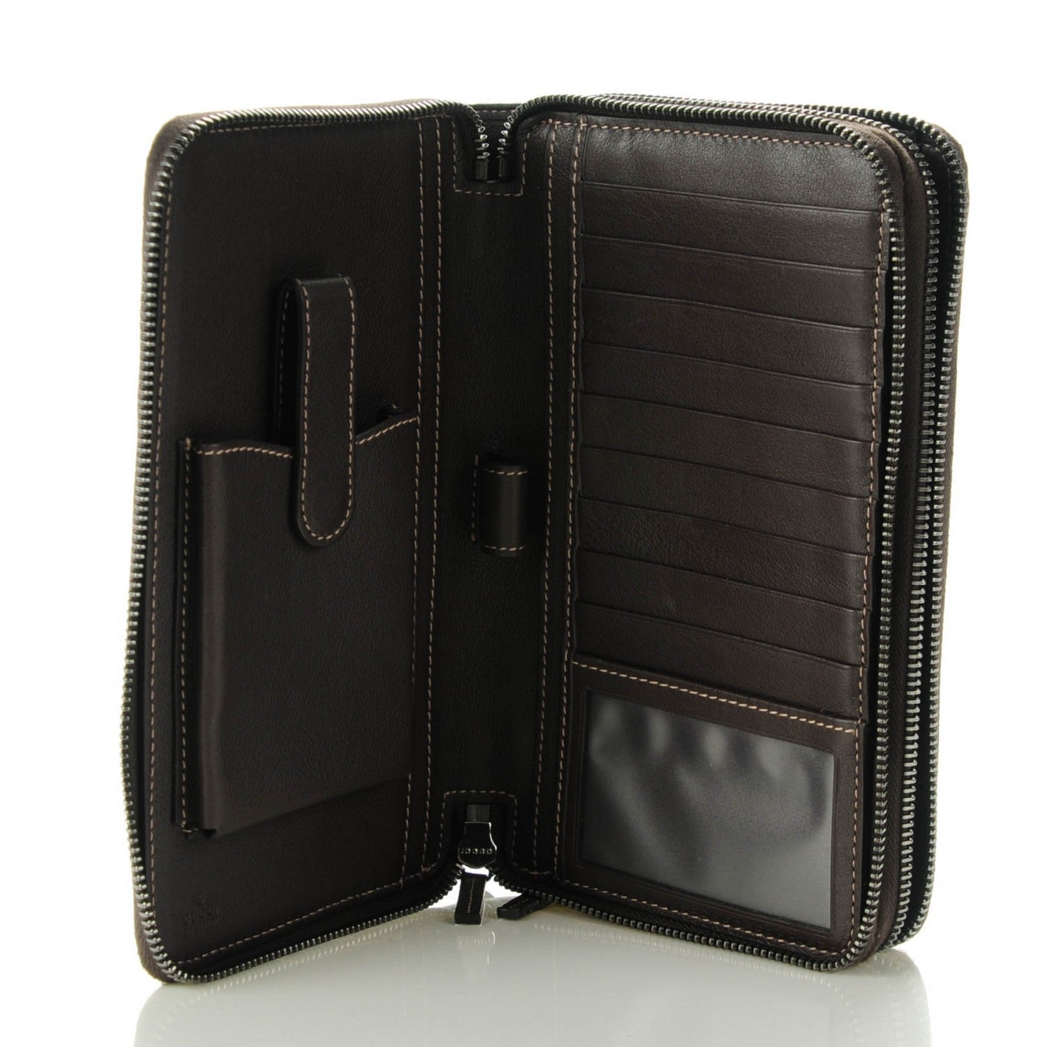 Gucci GG Supreme Monogram Travel Document Case Dark Brown 4 of 7