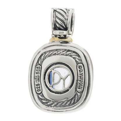 David Yurman Sterling Silver 14K Yellow Gold Blue Chalcedony Albion Pendant 3 of 4