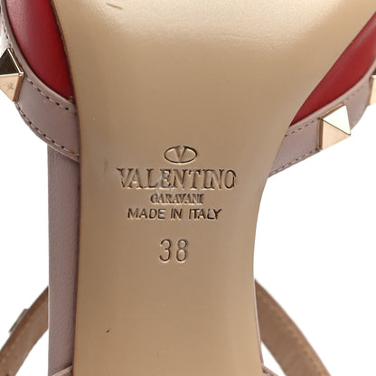 Valentino Garavani Calfskin Nappa Rockstud Ankle Strap 65mm Pumps 38 Rosso Valentino Poudre 6 of 7