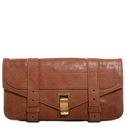 Proenza Schouler Lux Leather PS1 Pochette Clutch Saddle 1 of 10