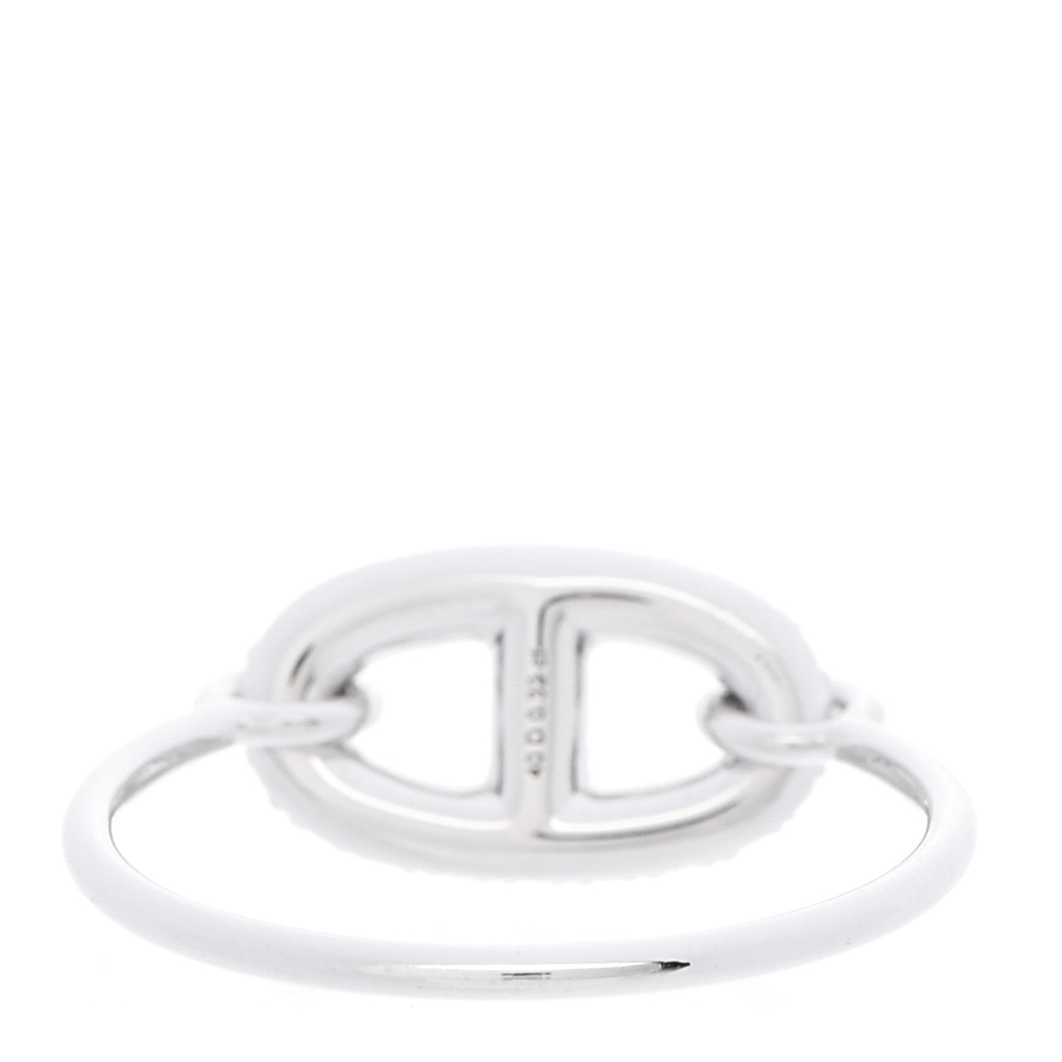 Hermes 18K White Gold Diamond Farandole Ring 54 6.75 3 of 7