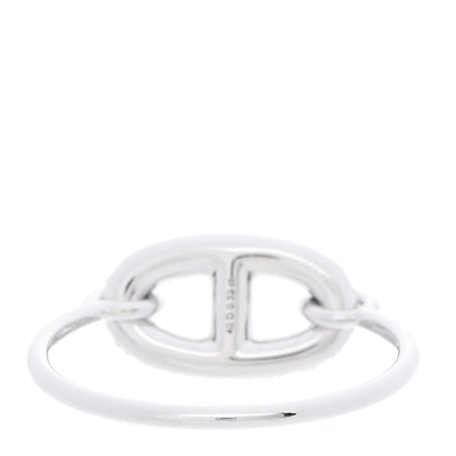 Hermes 18K White Gold Diamond Farandole Ring 54 6.75 3 of 7