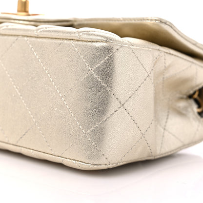 Chanel Metallic Lambskin Quilted Mini Rectangular Flap Gold 9 of 9