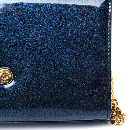 Saint Laurent Glitter Patent Small Monogram Kate Satchel Cobalt 14 of 16