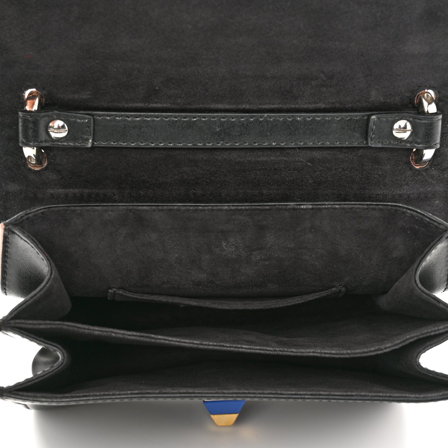 Vitello Liberty Fun Fair Embossed Scalloped Kan I Shoulder Bag Black Multicolor