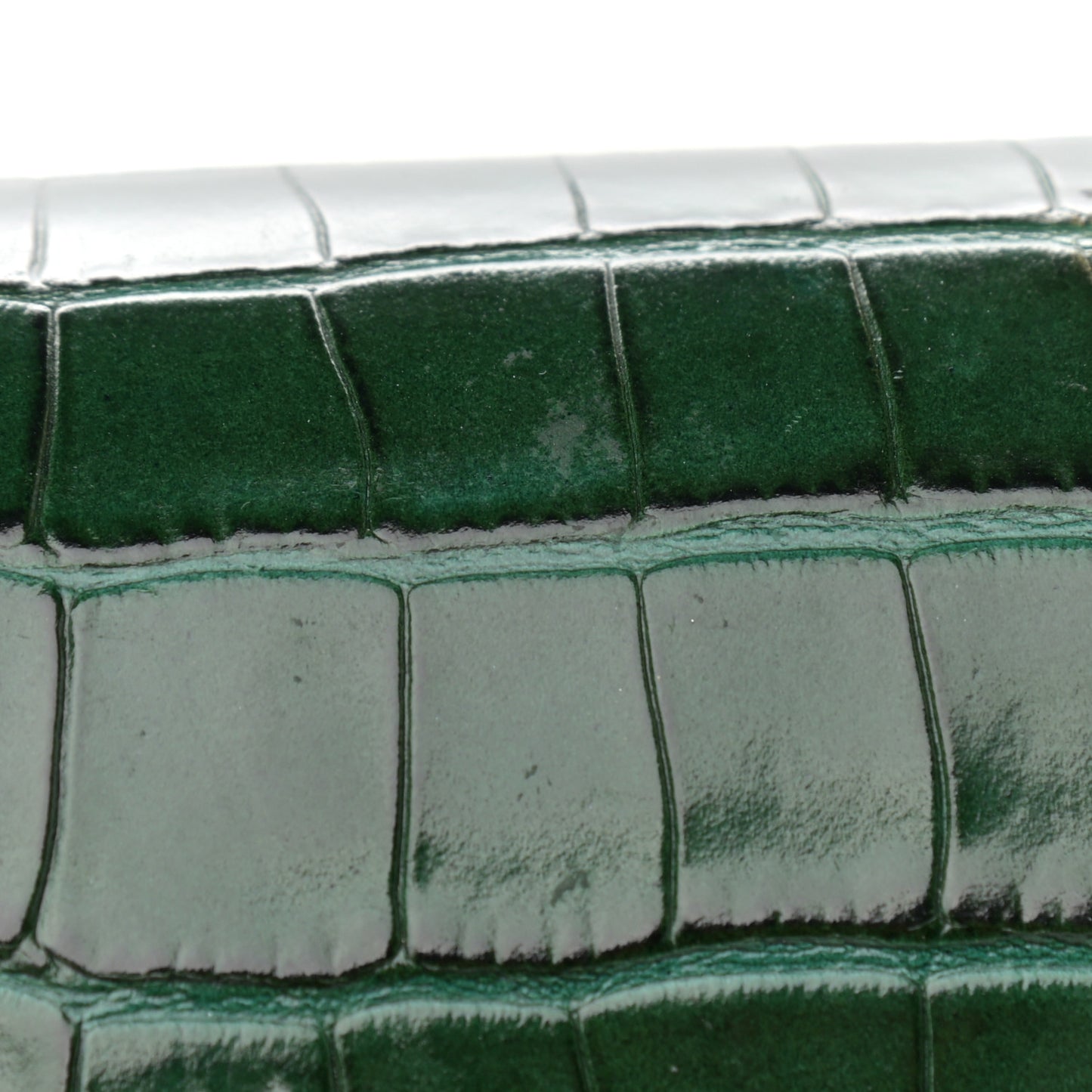 Calfskin Crocodile Embossed Small Tess Bag Woodsy Green