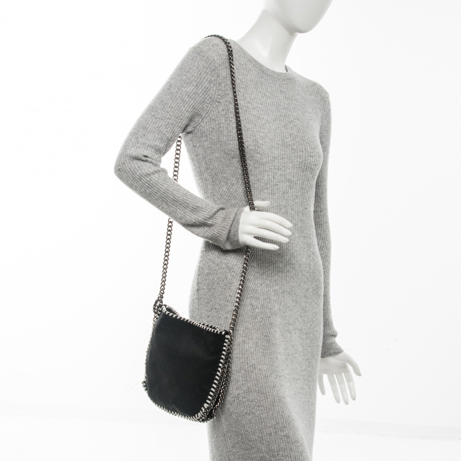 Stella McCartney Shaggy Deer Falabella Crossbody Bag Black 2 of 8