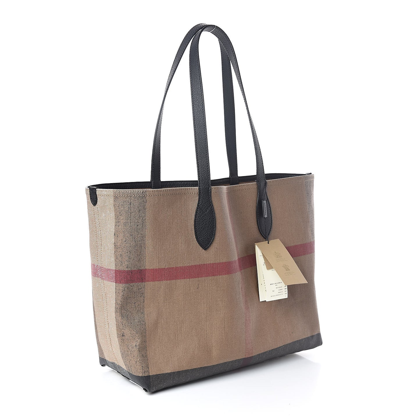 Coated Canvas Mega Check Medium Doodle Tote Black