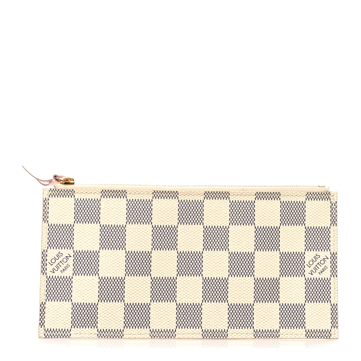 Damier Azur Felicie Chain Wallet Zippered Insert Rose Ballerine