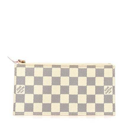 Louis Vuitton Damier Azur Felicie Chain Wallet Zippered Insert Rose Ballerine 1 of 9
