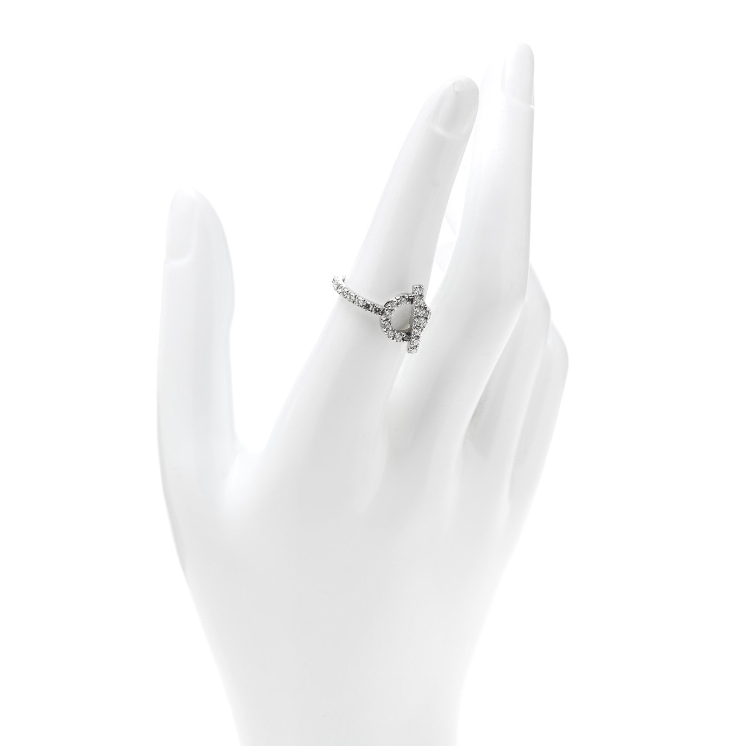 Hermes 18K White Gold Diamond Finesse Ring 54 6.75 2 of 6