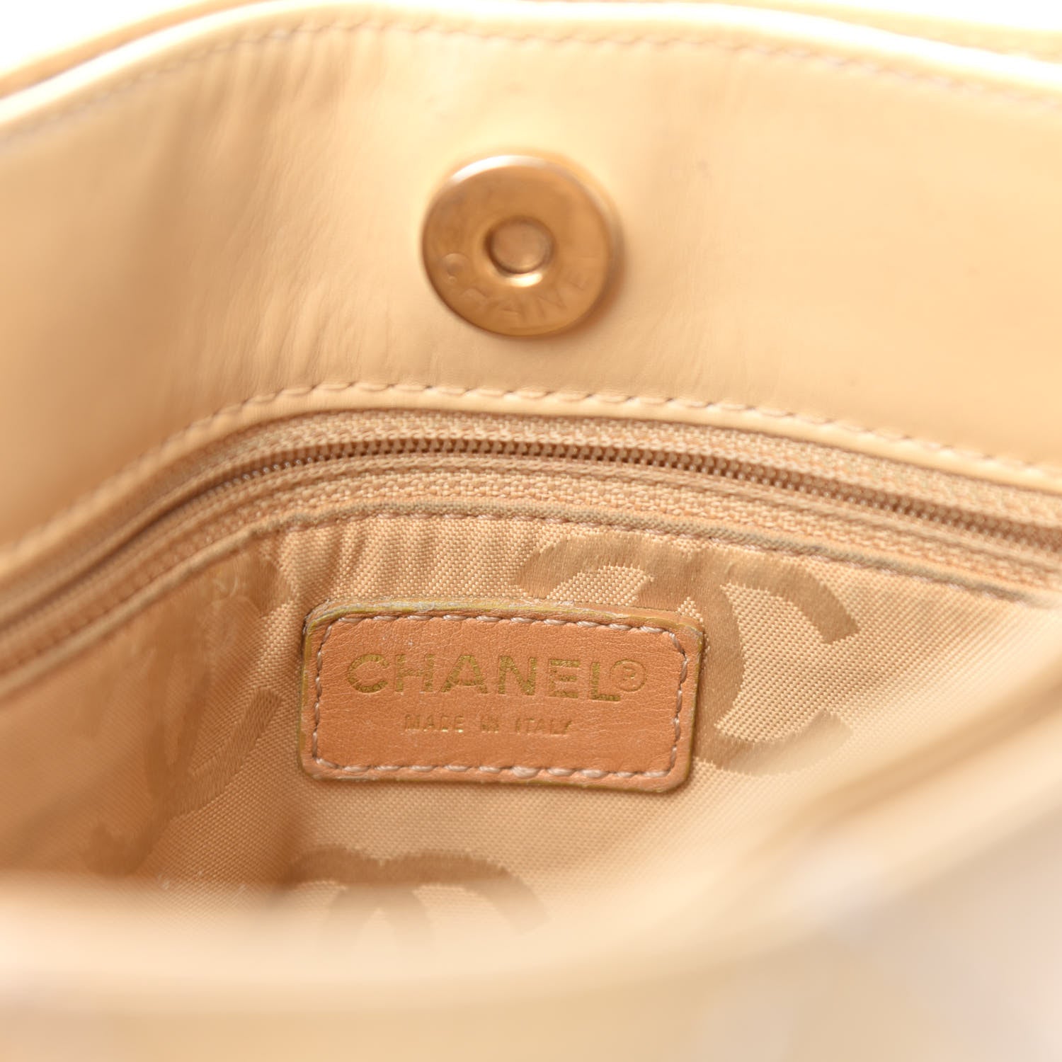 Chanel Calfskin Wild Stitch Tote Beige 10 of 13