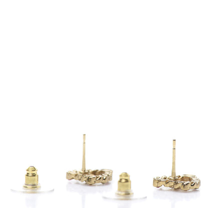 Chanel Pearl Crystal CC Heart Earrings Gold Multicolor 3 of 5
