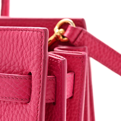 Saint Laurent Grained Calfskin Baby Sac De Jour Lipstick Fuchsia 13 of 14