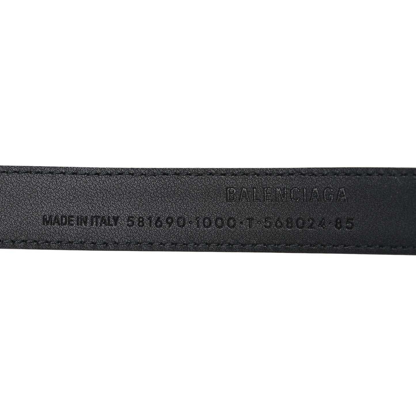 Shiny Calfskin Crocodile Embossed BB 25mm Thin Belt 85 34 Black