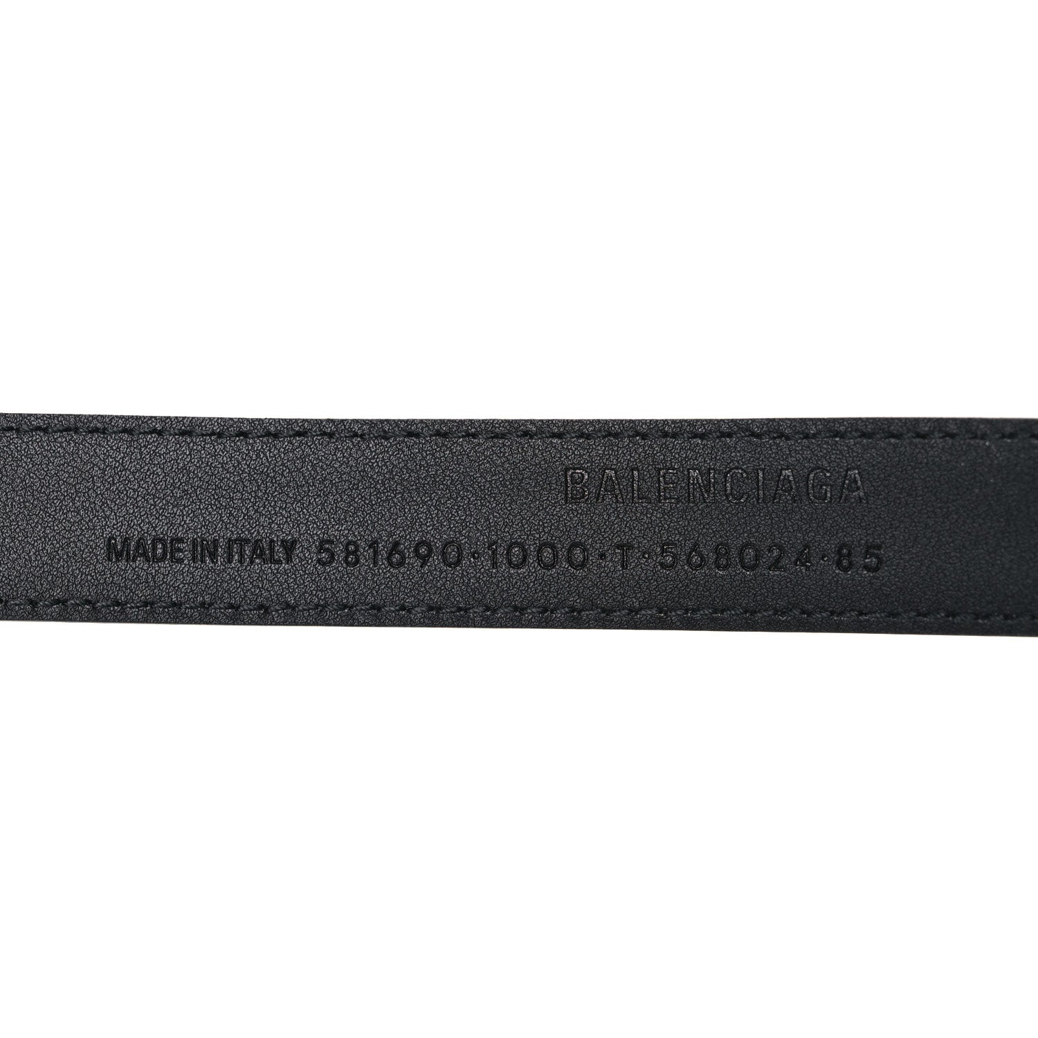 Balenciaga Shiny Calfskin Crocodile Embossed BB 25mm Thin Belt 85 34 Black 3 of 7