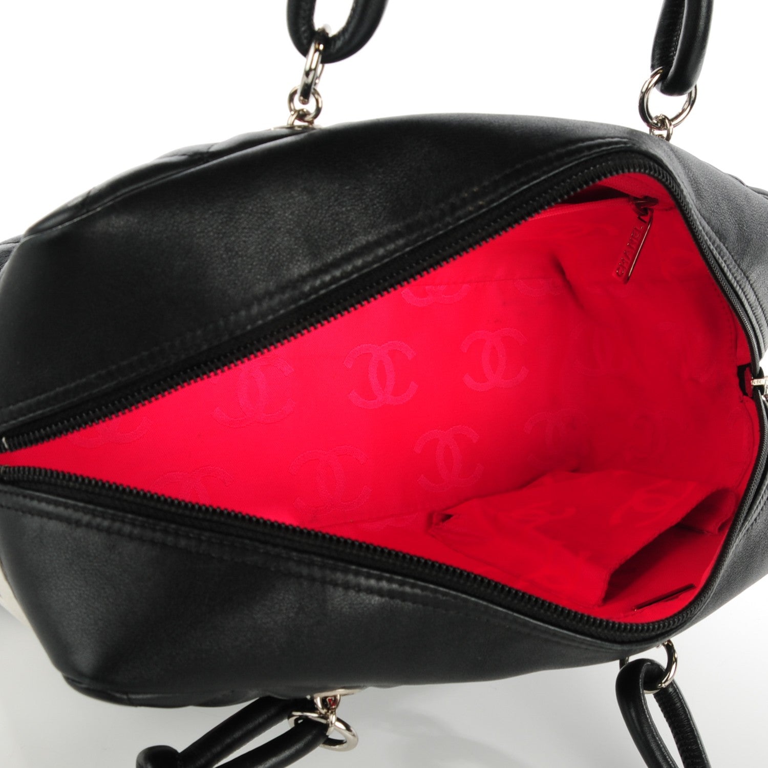Chanel Calfskin Quilted Large Cambon Bowler Black White 5 of 8