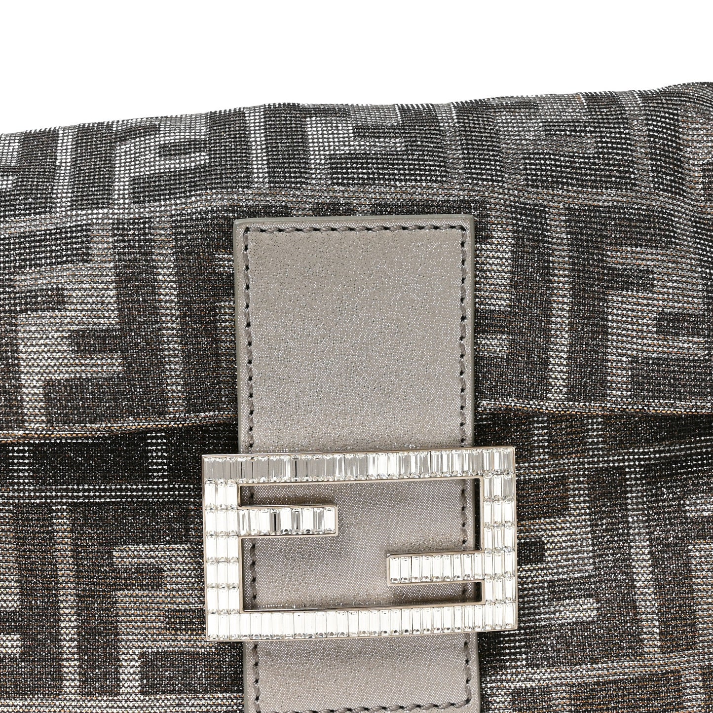 Metallic Lurex Zucca Vitello Baguette Argento