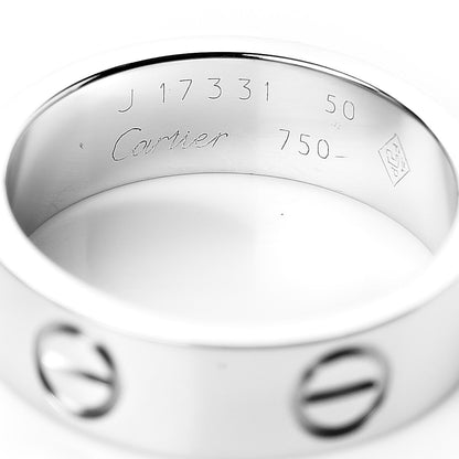 Cartier 18K White Gold 5.5mm LOVE Ring 50 5.25 4 of 4