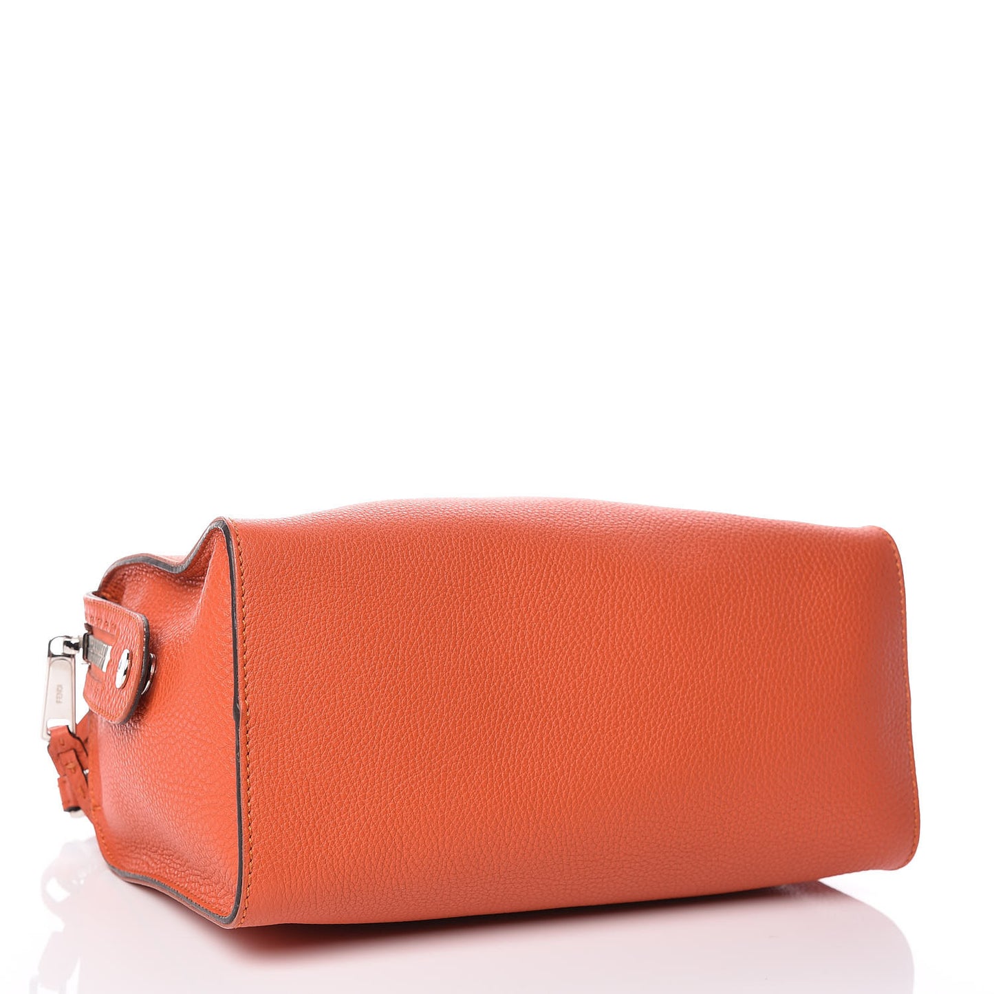 Calfskin Romano Selleria Lei Boston Tote Dark Orange