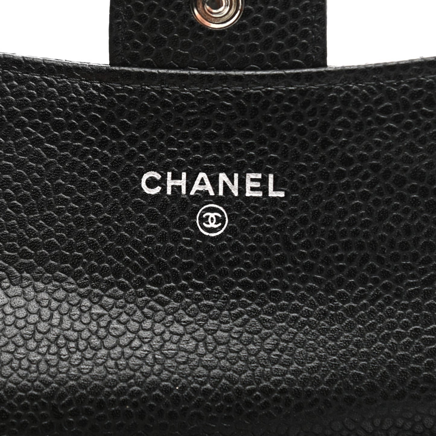 Caviar Quilted Flap Card Holder Black
