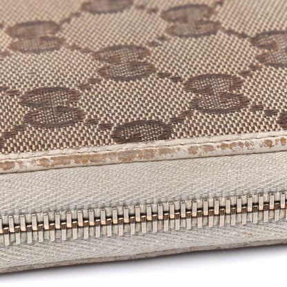 Gucci Monogram Metal Bar Zip Around Wallet Beige Ebony Off White 29 of 35