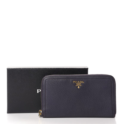 Prada Vitello Daino Zip Around Wallet Uva 10 of 10