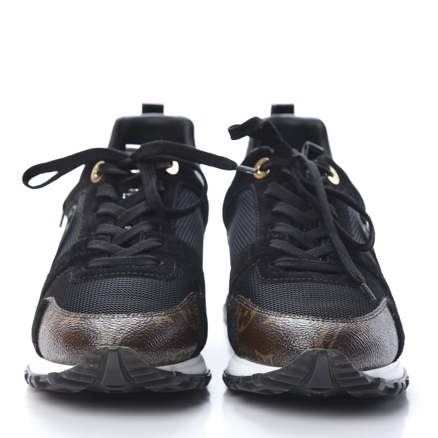 Suede Monogram Run Away Sneakers 38 Black