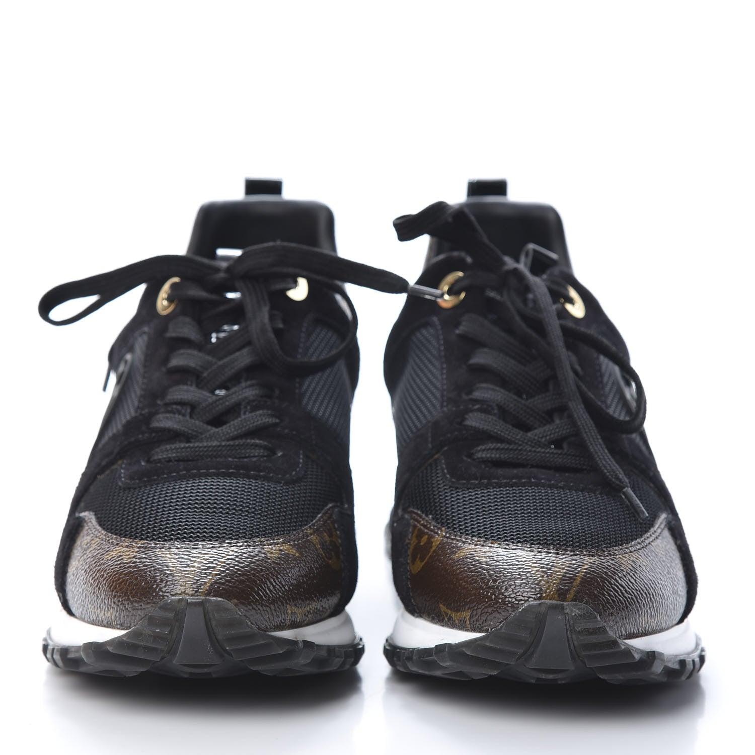 Louis Vuitton Suede Monogram Run Away Sneakers 38 Black 2 of 9