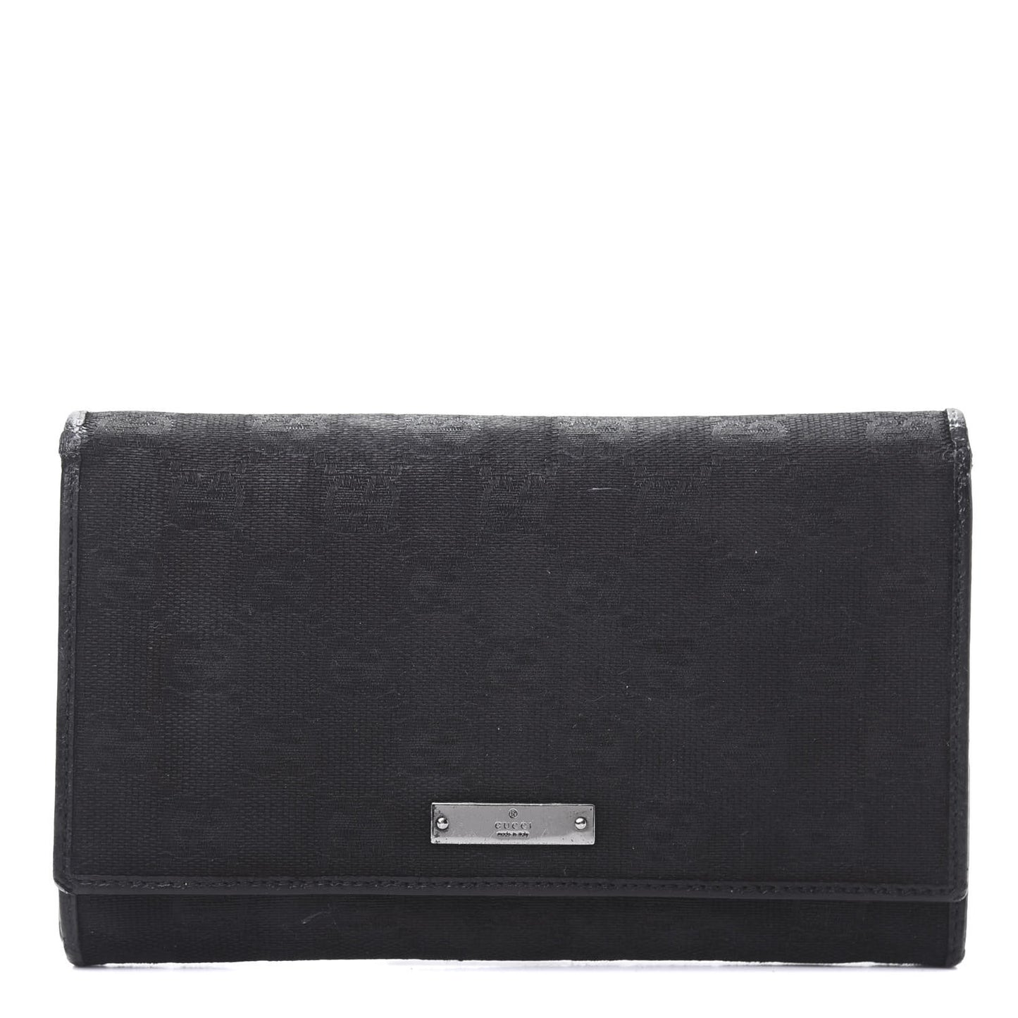 Monogram Metal Bar Continental Flap Wallet Black