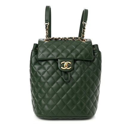 Chanel Calfskin Quilted Small Urban Spirit Backpack Dark Green 1 of 10