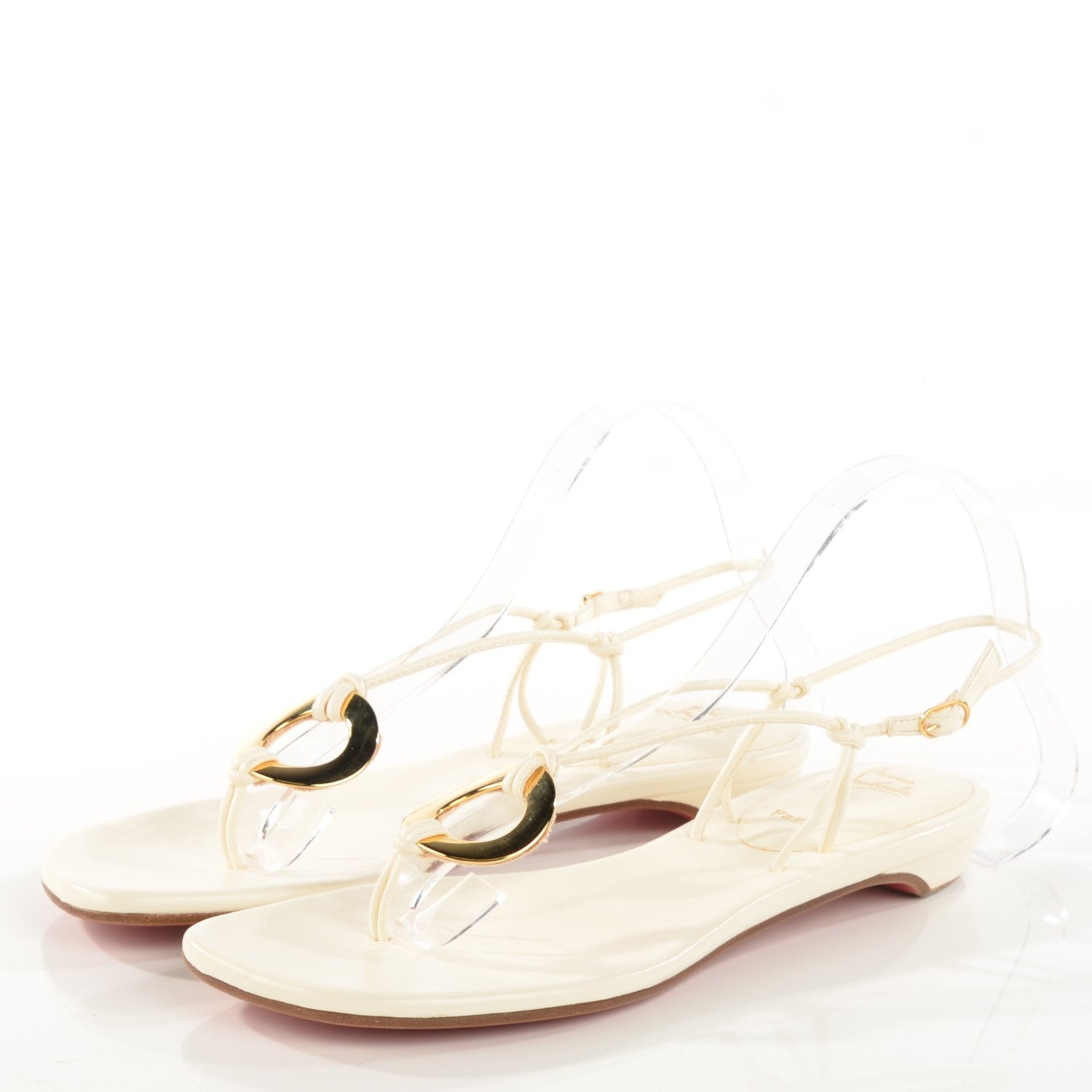 Christian Louboutin Nappa Flat Sandals 39 Off White 3 of 8