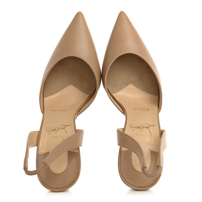 Christian Louboutin Kid O Kate Slingback 100 Pumps 37.5 Nude 2 of 11