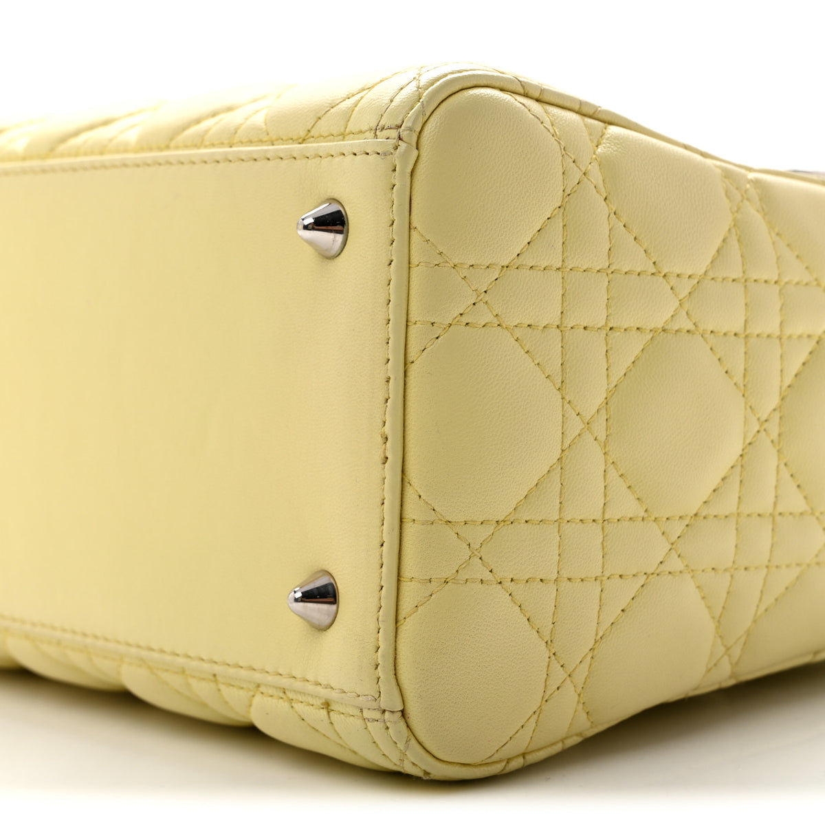 Lambskin Cannage Medium Lady Dior Light Yellow