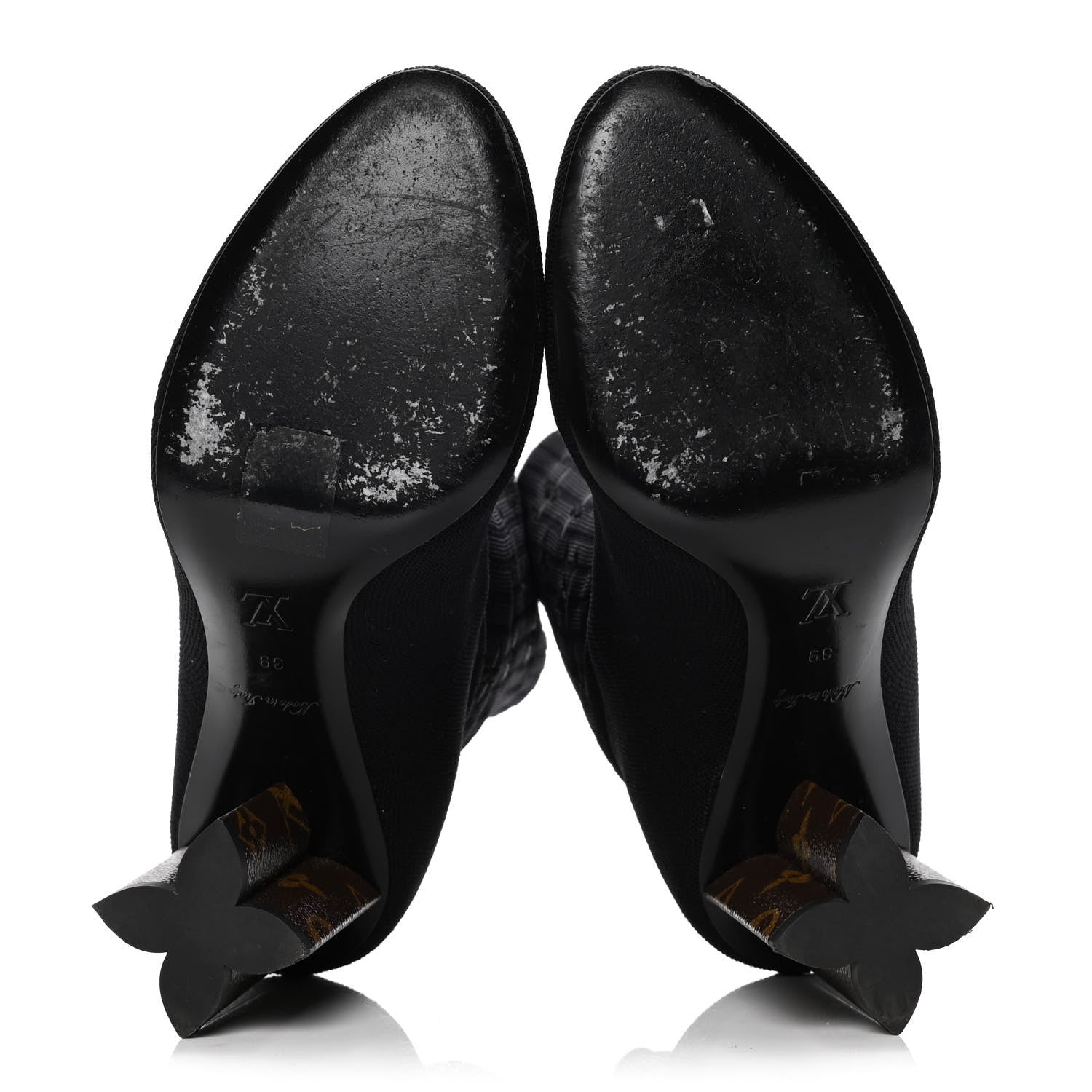 Louis Vuitton Monogram Stretch Fabric Silhouette Ankle Boots 39 Black 4 of 5