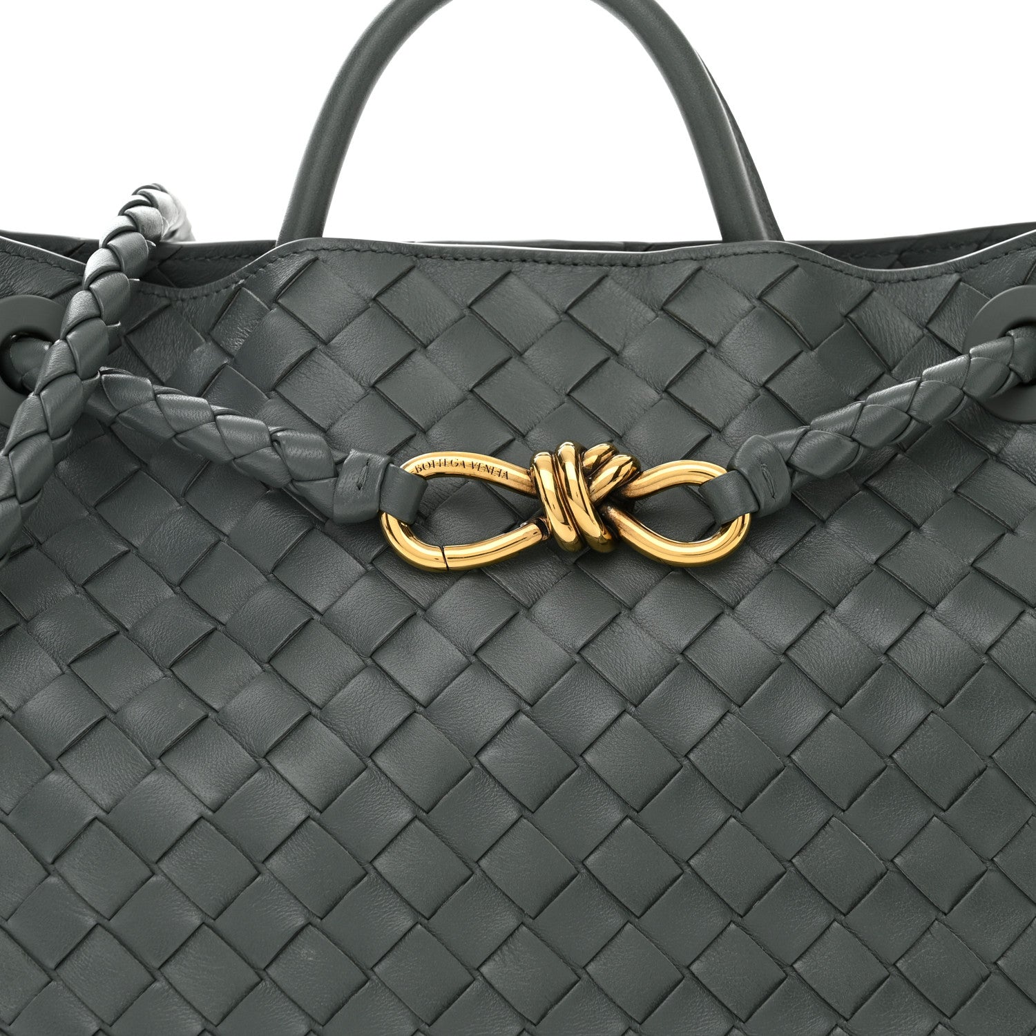 Bottega Veneta Nappa Intrecciato Medium Andiamo Shoulder Bag Slate 7 of 9