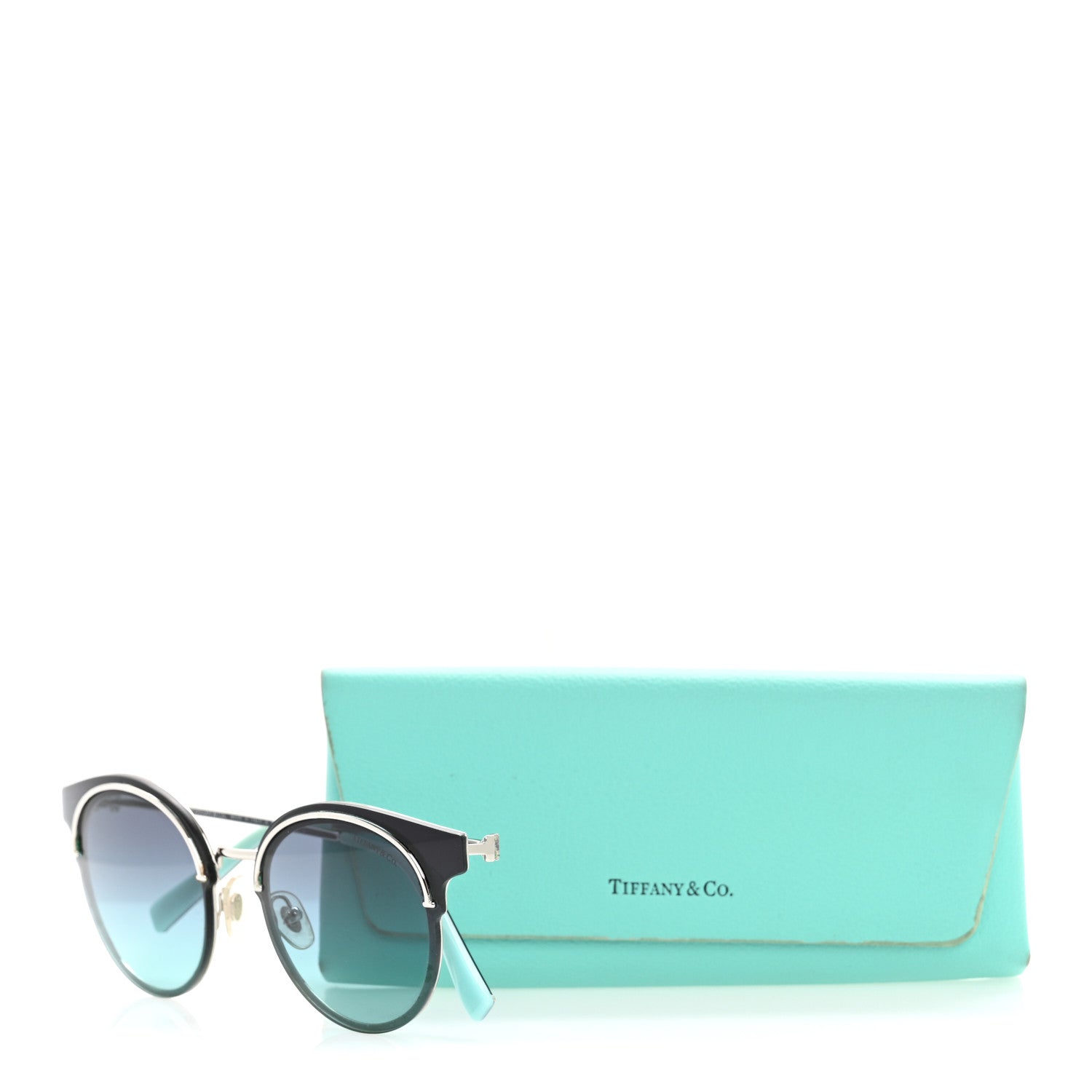 Tiffany Round TF3061 Sunglasses Black Blue 18 of 18