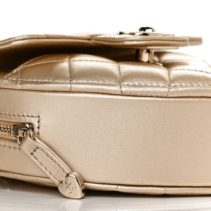 Chanel Metallic Lambskin Quilted CC In Love Heart Clutch With Chain Gold 7 of 9