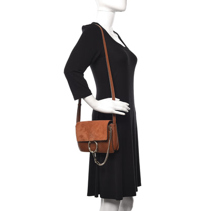 Chloe Suede Calfskin Small Faye Shoulder Bag Tobacco 2 of 14