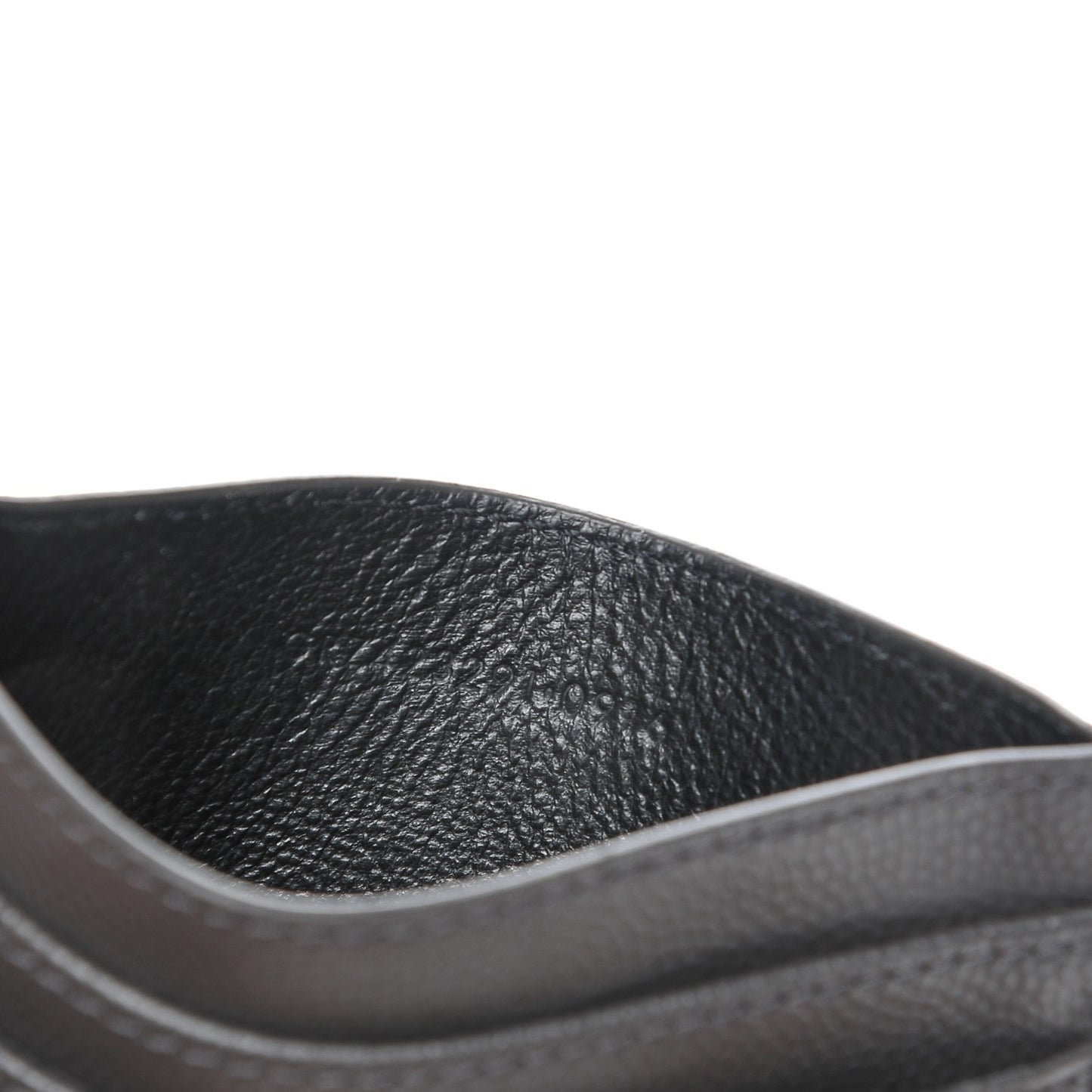 Grain De Poudre Matelasse Chevron Monogram Credit Card Case Dark Anthracite